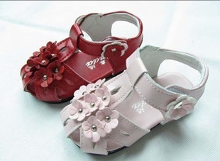  淘金币 清仓特价韩版花朵小公主鞋/女童凉鞋/儿童包头鞋