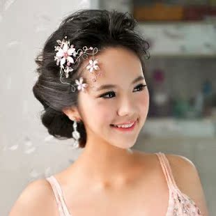  【千色新娘】雅致水琉璃 韩式新娘头饰 水钻发饰头花配饰结婚饰品