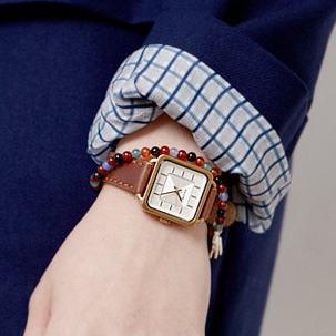  韩国正品复古手表 情侣表 时尚白领手表对表 防水带日历