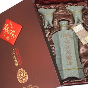 绍兴黄酒 唐宋20年精品礼盒珍藏花雕 600ML 中国红