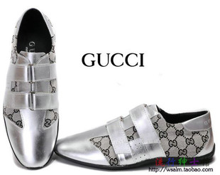  新款时尚流行GUCCI百搭牛皮休闲鞋 魔术贴英伦男士板鞋 C9