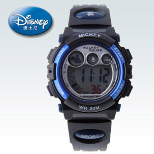  正品迪士尼电子表学生手表米奇儿童手表男孩led防水运动户外手表