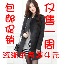 包邮2012新款韩版女装秋冬款毛呢大衣外套修身风衣加厚大衣外套