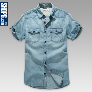 3,355 ★ shop Shop6, 6th men's 2012 Summer new style leisure short sleeve washed cotton shirt