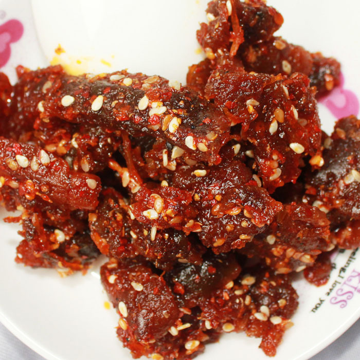 正品麻辣泡椒牛肉干...