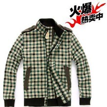 AA 2011新款秋冬装1 男士加厚格子夹克/外套