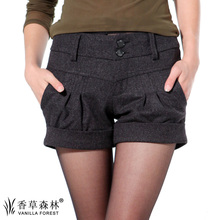 香草森林韩版 短裤 <span class=H>秋冬</span>女 大码 直筒裤 <span class=H>时尚</span>大气 粗棉布显瘦靴裤