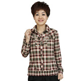 2012中老年格子衬衫条纹衬衫妈妈衣服妇女装春装胖太太服饰加大码