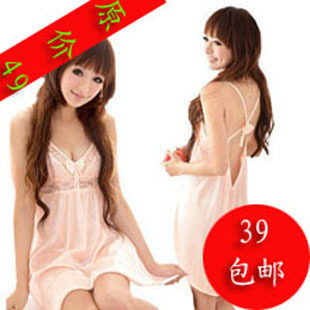 季末秒杀   美胸+美背 柔缎性感睡衣  吊带睡裙  送礼佳（MG18）