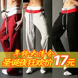春装潮男士休闲运动裤子卫裤男装抓绒保暖瑜伽街舞跑酷训练情侣裤