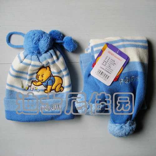 专柜正品 正宗迪士尼 小熊维尼针织帽两件套WZ0052B|ruв категории Детская одежда, шляпа/шарф/маска/перчатки/наушники/ноги рукав, Несколько членов рукав шапку, шарф, перчатки такие комбинации - от Buy2taobao.com для оказания профессиональной услуги покупки агента Taobao