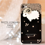 The Apple 4s genuine sheep rhinestones iphone4 cellphone the shell casing sub ipone4s protection sets new