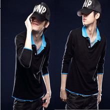 2010秋装新品 韩版男装 POLO 新款时尚 修身长袖POLO衫 男士 t恤