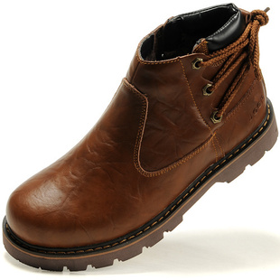  冬季三巨骆驼男靴子时尚潮流男靴马丁靴男户外雪地靴男士牛皮棉鞋