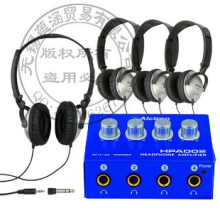 奥创 HPA002 4路专业耳机放大器  耳放 耳机分配器 送线和转接头