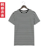 淘宝网韩都衣舍韩国2012夏装新款韩版男装条纹圆领短袖T恤NX2010恊0516
