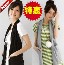 2012年春装新款韩版大码纯棉背心马夹披肩 时尚百搭挂脖马甲女装