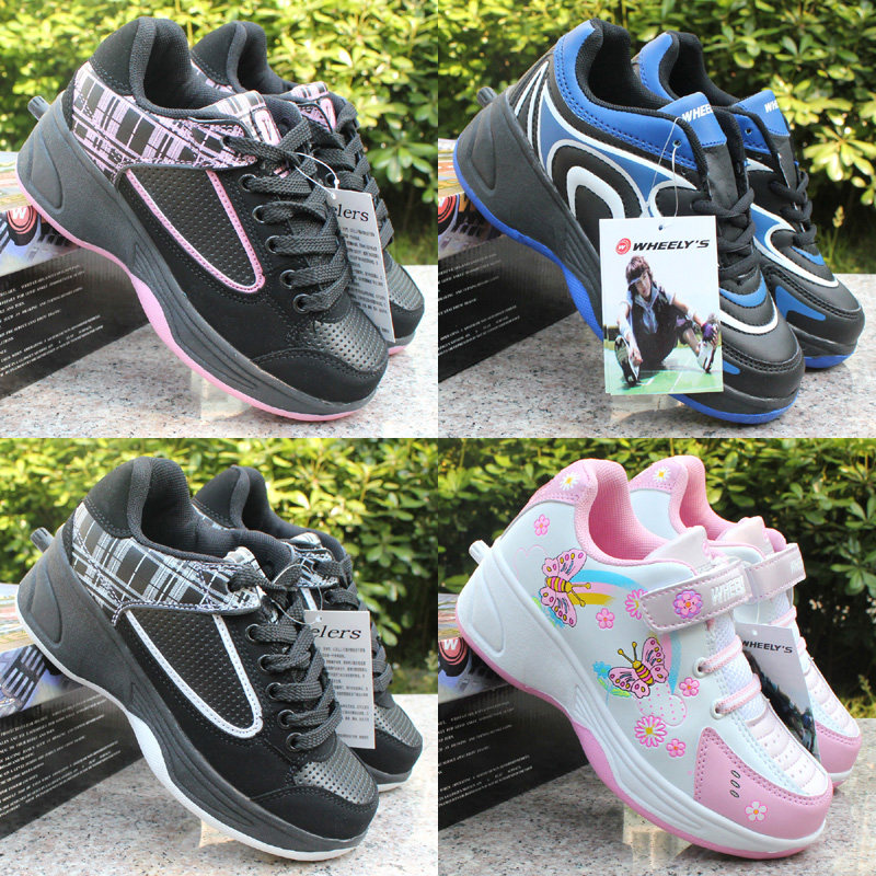 最后一天促W HEELYS暴走鞋儿童正品爆走鞋自动手动款溜冰鞋男女款