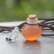 天然水晶玛瑙精油瓶项链吊坠 情人节礼物 可爱香薰瓶香水瓶