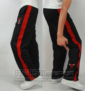 耐克NBA公牛队飞人乔丹 双排全开扣卫裤运动