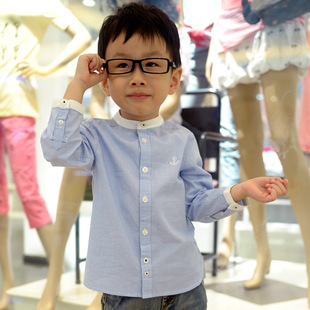  百趣sara 春秋款 儿童立领船锚长袖衬衣 男童长袖衬衫 721023