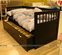 坐卧两用床框架带双屉 IKEA*宜家代购*汉尼斯 001.628.89
