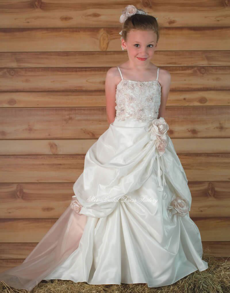 春夏新款 儿童婚纱礼服 花童<em>公主</em>裙礼服 <em>少女</em>拖