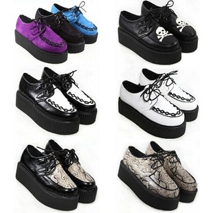  爆红原宿VIVI杂志力推款 百搭街拍达人松糕聚酯PU厚底鞋