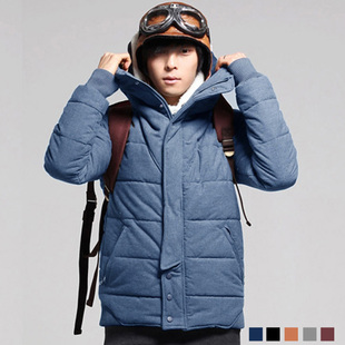  淘金币 韩版冬装新品男装时尚加厚高领棉衣 男韩版 修身棉服