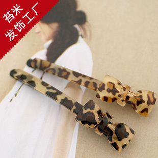  【苔米】豹纹蝴蝶结 亚克力发夹 发饰批发 成熟头饰-1个 K2 585