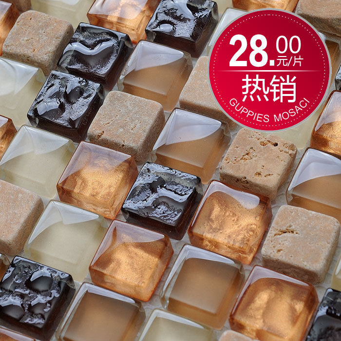 【孔雀鱼马赛克】水晶玻璃 石材 马赛克 ZSC05 背景墙 卫生间瓷砖