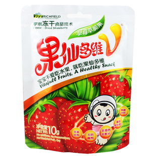  果仙多维草莓萃脆片 冻干草莓干 水果干10g 宇航冻干食品技术