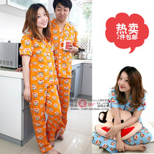 2012夏装！特2套包邮 精梳纯棉 情侣男女长袖/短袖大嘴猴睡衣 4色