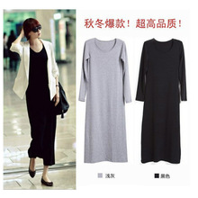 连衣裙 <em>秋冬</em>女装新品款原单欧美长袖连身裙拖