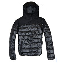 dsquared2 2011外套冬装新款 PU仿皮 连帽拼接棉衣保暖男士棉袄
