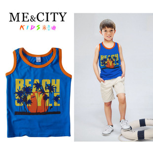  特价夏童装米喜迪me&city正品儿童背心男童T恤无袖/工字背心纯棉