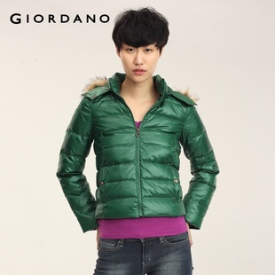2012 new Giordano Jacket Women's wear skinny qingnuan detachable cap down jacket 01371599