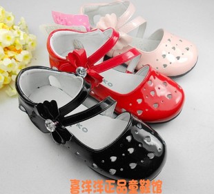  新品春 镂空童鞋小林川子女童皮鞋儿童公主鞋牛皮韩版单皮鞋