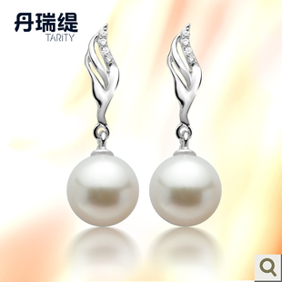  丹瑞缇珠宝 密·爱 极品正圆无暇 天然珍珠耳钉 S925纯银耳钉正品
