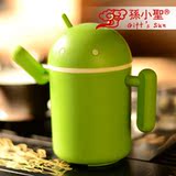 孙小圣 独家正品创意 机器人公仔 密封防漏带盖水杯随行杯子 塑料