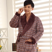 <em>红豆居家</em>2013新品秋<em>冬款男士</em>经典格纹加厚珊