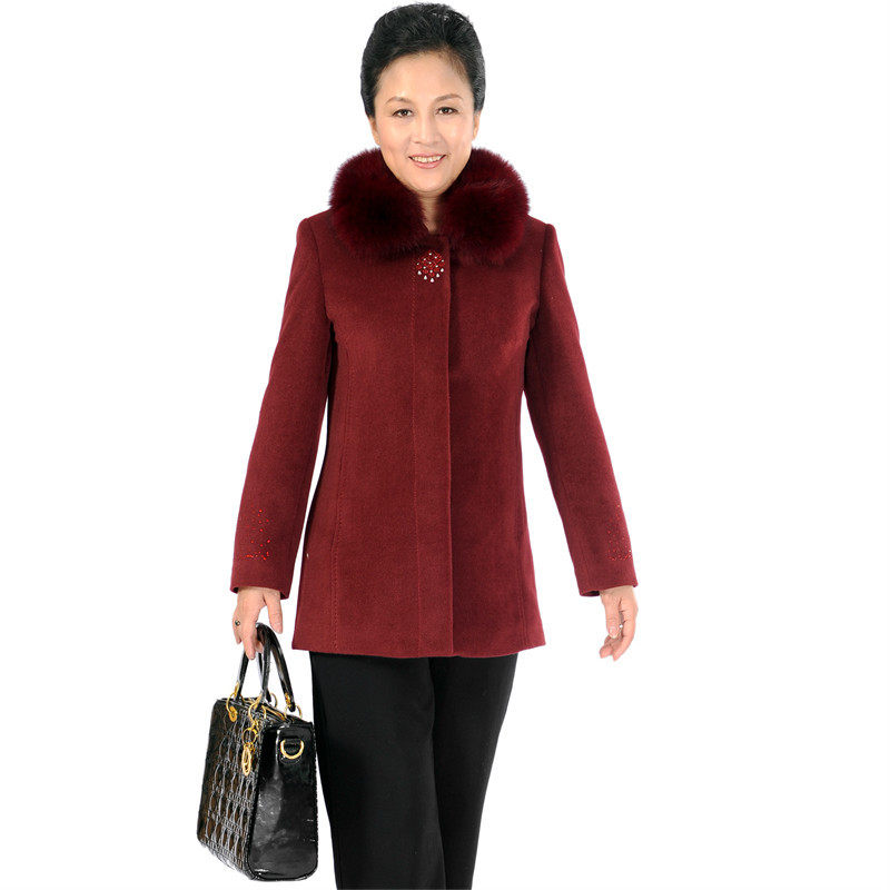 优姿曼中老年女装<em>外套中年人服装</em>中老年<em>冬装</em>羊