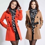 2011春季热卖新款修身时尚毛呢大衣外套呢子大衣 细节春晚女装
