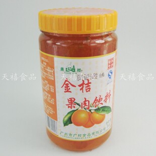  奶茶咖啡西餐烘培原料批发 广村花果茶果酱  广村金桔果肉饮料