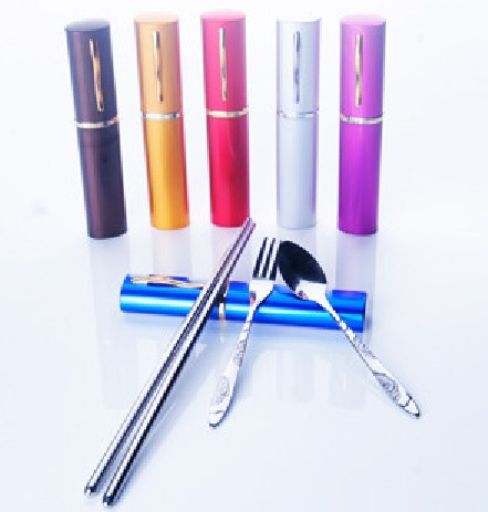 Pen-style Three-piece stainless steel tableware Cutlery/Spoon Fork Chopsticks/Foldablein the Outdoor/Mountaineer/Camping/Travel Goods , Stoves/Tableware/Picnic barbecue supplies , Picnic tableware category - from Buy2taobao.com to provide professional Taobao agent buy service