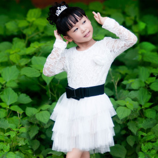  女童春装连衣裙新款韩版童装公主礼服裙中小童蕾丝裙儿童裙子