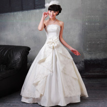 名门新娘-品牌婚纱礼服/实物婚纱/抹胸婚纱/齐地婚纱  977米白