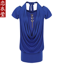 恋衣莹女装 2012新款韩版夏季挂脖露肩修身包臀淑女甜美连衣裙子