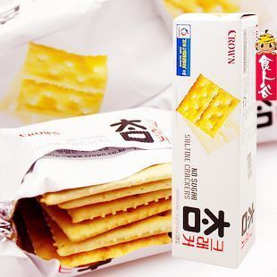  五皇冠 韩国进口零食 可拉奥crown太口苏打咸饼干 低卡 56克 0.8