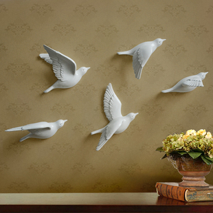 美式墙贴简约墙饰挂饰，欧式小鸟装饰品挂件客厅墙面，免打孔壁挂壁饰